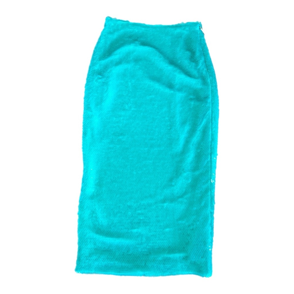 Turquoise Sequin Prabel Gurung Skirt
